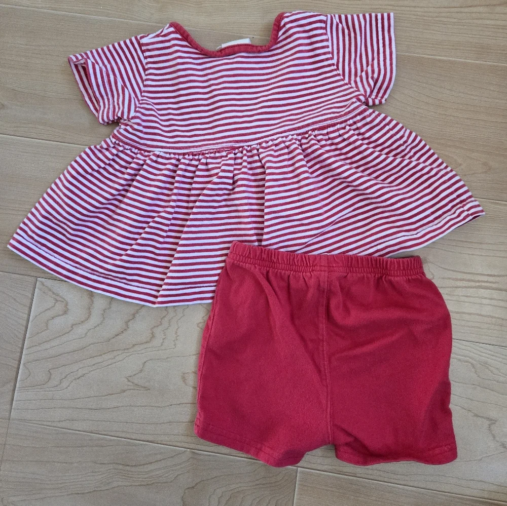Vintage Y2K Old Navy red and white 2-piece summer set